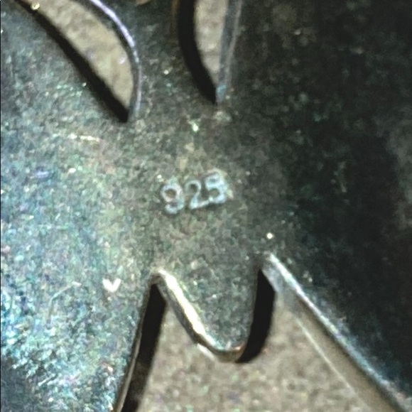 925  Abalone Shell Earrings with chain and pendant. - Picture 5 of 6